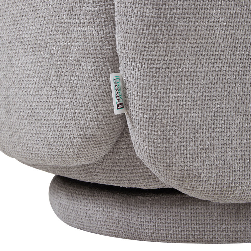Luxury Fleece Swivel Chair: Warmth & Ergonomic Base, Grey, 80" H x 82" W x 70" D