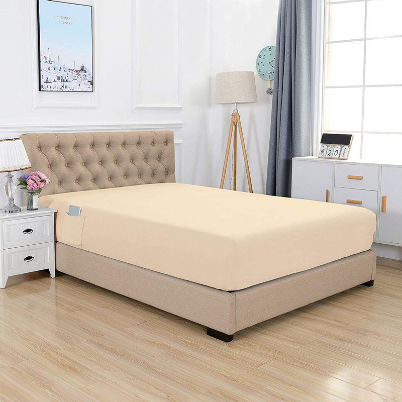 Microfiber Fitted Sheet, Beige, Twin XL