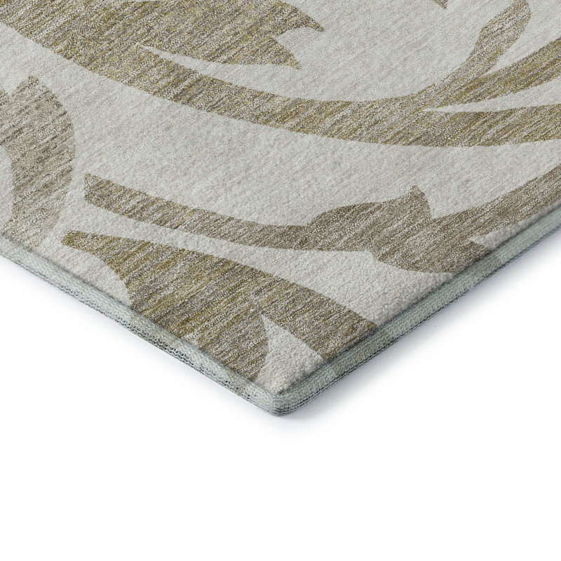 Tapis ivoire Prisco lavable à la machine de qualité supérieure, Rectangulaire 3 pi x 5 pi