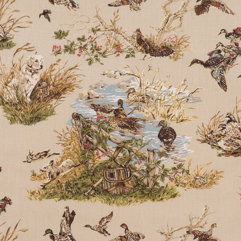 Dog & Duck Fabric, Ivory