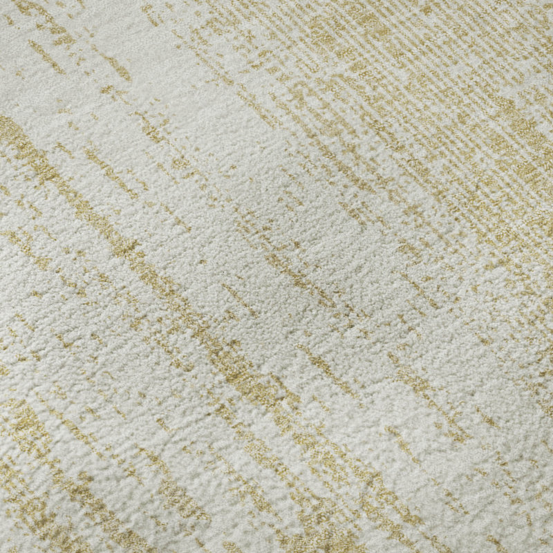 Tapis doré Prisco lavable à la machine de qualité supérieure, Rond 8 pi