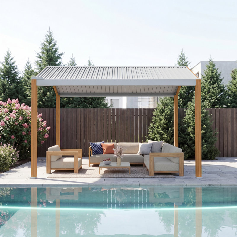 Pergola modulaire à persiennes en aluminium
