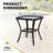 PE Wicker Glass Top Patio Side Table