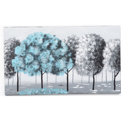 47'' X 27'' Canvas Painting - Hand-painted Winter Pan White Unframed Oversized Art Shawl Wall