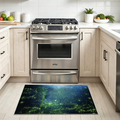 Tapis d'intérieur transparent Clear, lavable à la machine, abstrait et Firefly Flying Night