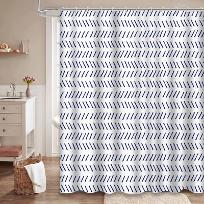 Rideau de douche géométrique à chevrons subtils avec 12 crochets