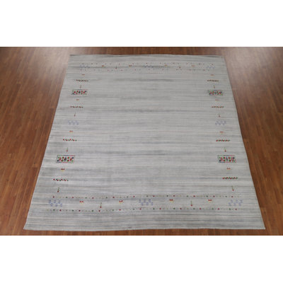 Tapis argenté gris Gabbeh