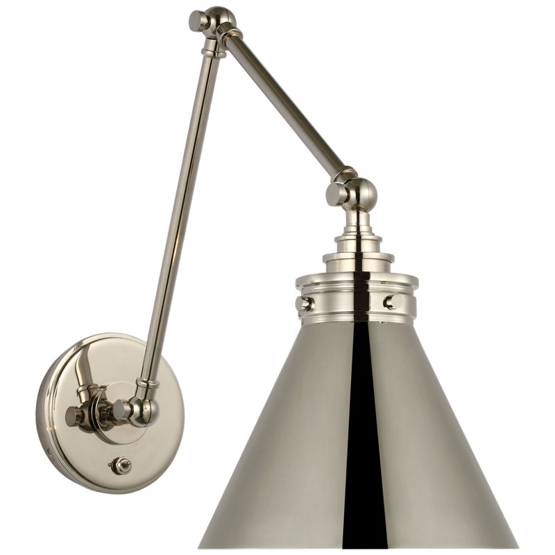 Parkington 1 - Light Armed Sconce, Polished Nickel, Silver