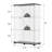 Rodrigez Glass Display Cabinet, Curio Cabinet, Bookcase with 3 Shelf Double Door, Black