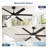  Cissline 60" Modern Black Ceiling Fan With Light, Remote & App Control for Living Room/Dinning Room