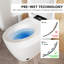 Toilette intelligente une pièce avec réservoir intégré, siège chauffant, chasse d'eau automatique, lavage de bidet, sécheuse et désodorisant