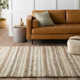 Evana Handmade Striped Cream/Gray/Brown Area Rug