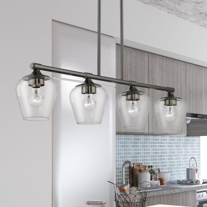 Lustre linéaire Dhaniyal, Noir chromé
