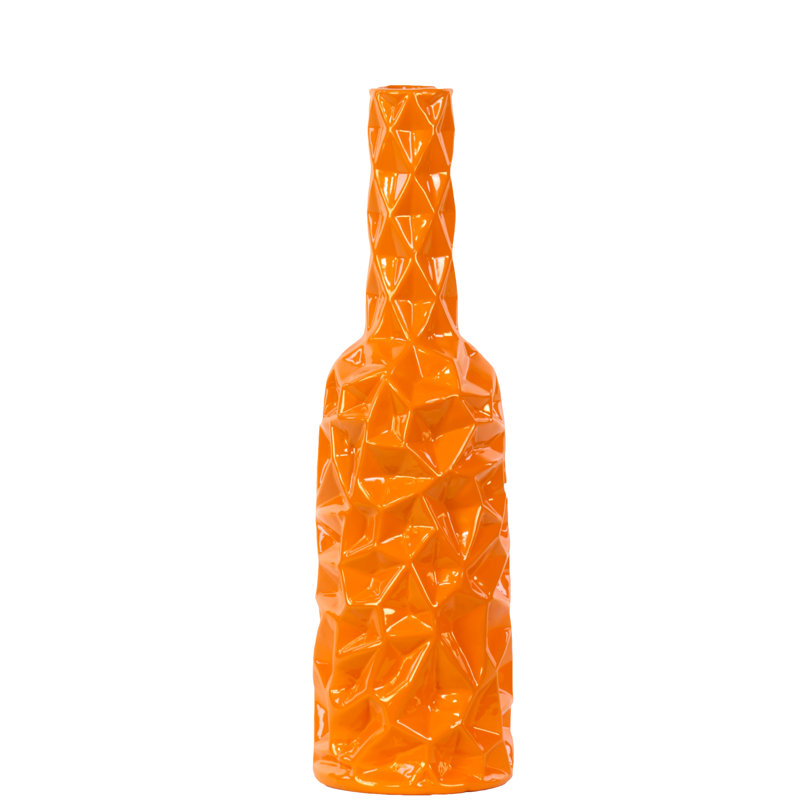Gore Ceramic Table Vase, Orange, 15.5" H x 4.5" W 4.5" D