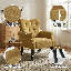 Fauteuil capitonné en lin et coton de 27,5 po de style Mid-Century avec support à ressorts-114730230