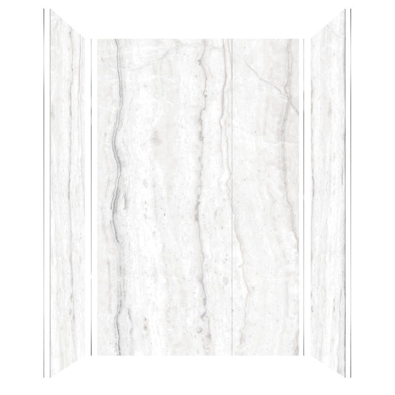 Titan 60" x 36" Black Glossy Marble Shower Wall Kit