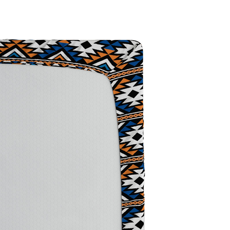 Microfiber Fitted Sheet, Twin Fitted Sheet, Blue Ikat