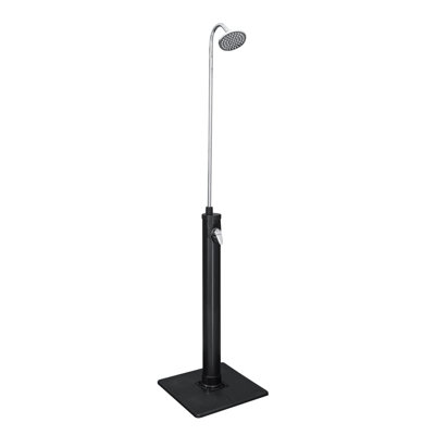 218 cm H Solar Powered Temperature Controlled Steel Outdoor Shower with Detachable Shower Head