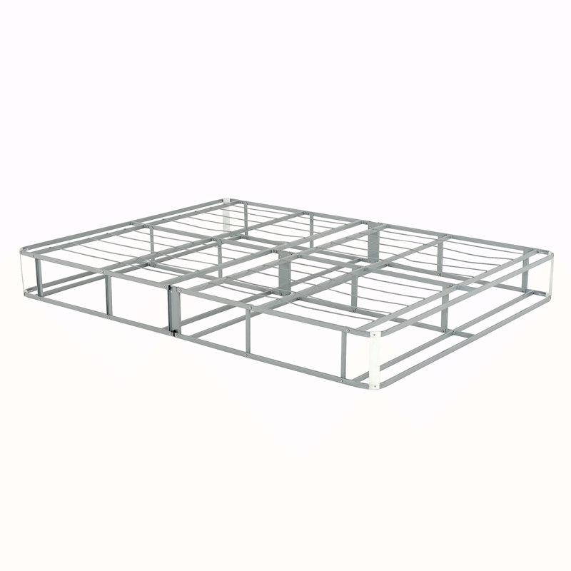 Twin Folding Mattress Box Spring Foundation Base, Polyester, Metal Frame