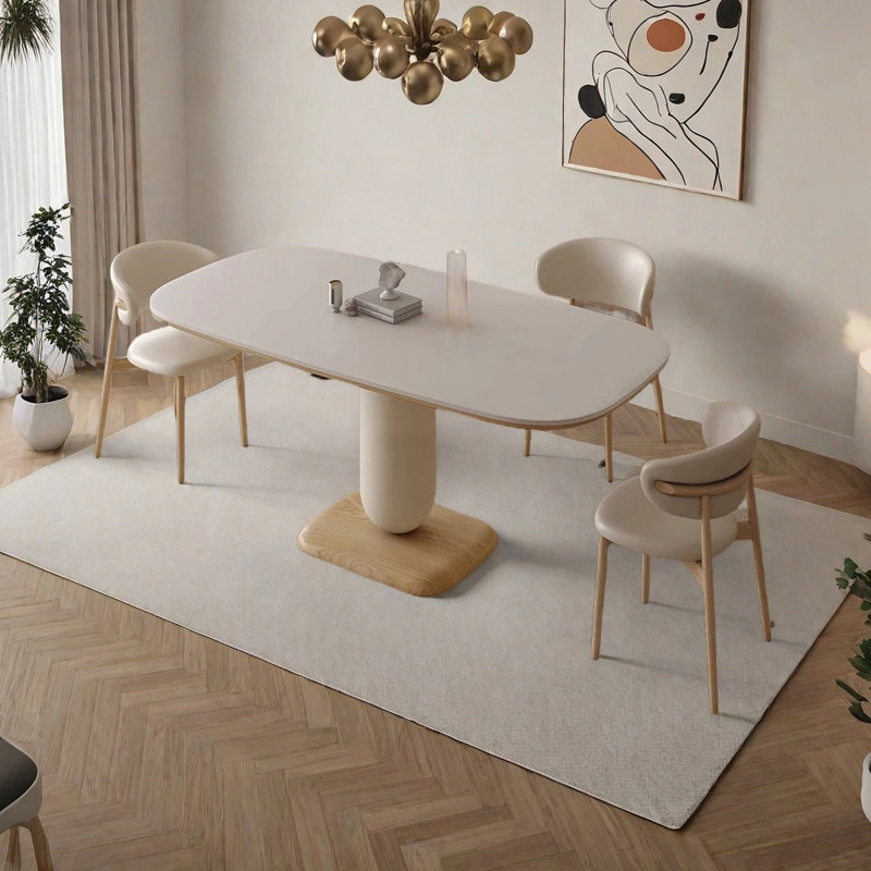 French modern dining table, 29.53"H x 55.12"L x 31.5"W