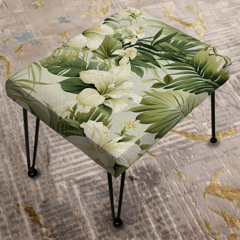 Neutre Oasis Iii - motif tropical - Repose-pieds rectangulaire tropical