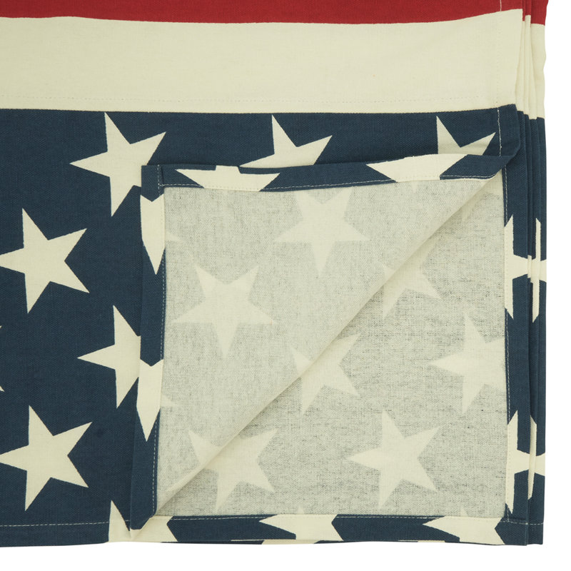 Nappe en coton à rayures multicolores avec motif de drapeau américain,  L 160 po x l 65 po