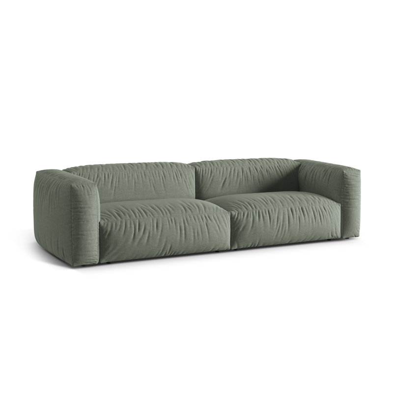 Carlens 4 Seater Sofa, Moss Green, Structured Fabric, 4