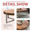 Table basse de salon de 31,4 pouces, table basse moderne en grain de bois naturel faite à la main en forme de tambour, table basse en bois F Smith, table basse à base robuste