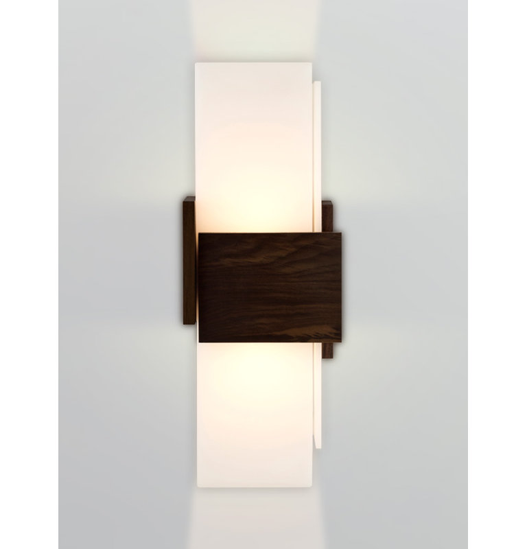 1 - Light LED Flush Mounted Sconce, Dark Stained, 2700K