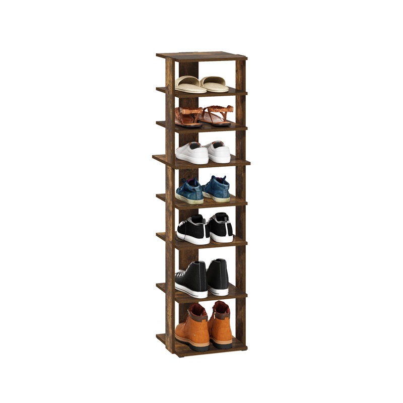 Range-chaussures compact à 8 niveaux, Bois de pin ambré