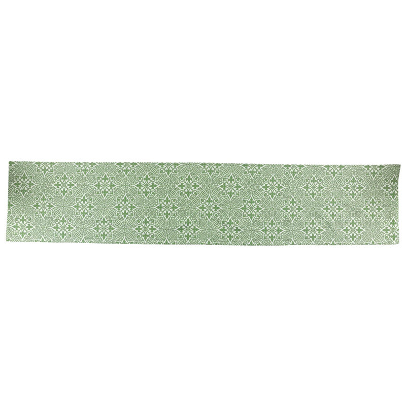 Damask Table Runnner, Green