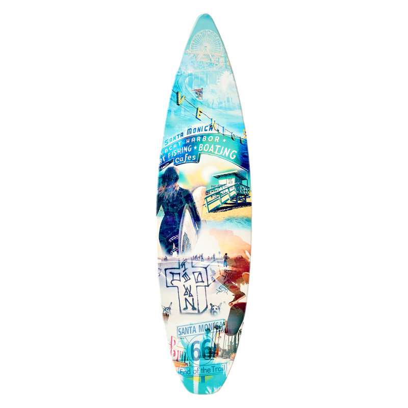Décoration murale de planche de surf Kersh Dogtown Venice Santa Monica - 60 po x 15 po