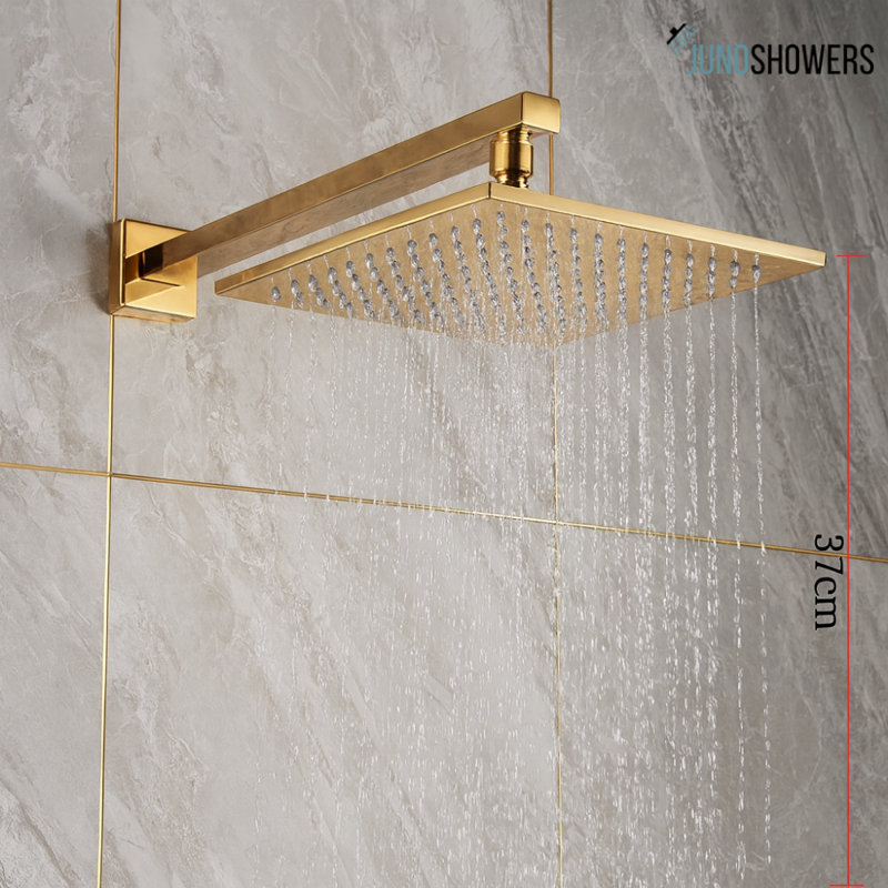 Système de douche à finition chromée avec robinet mélangeur thermostatique et options de jet double