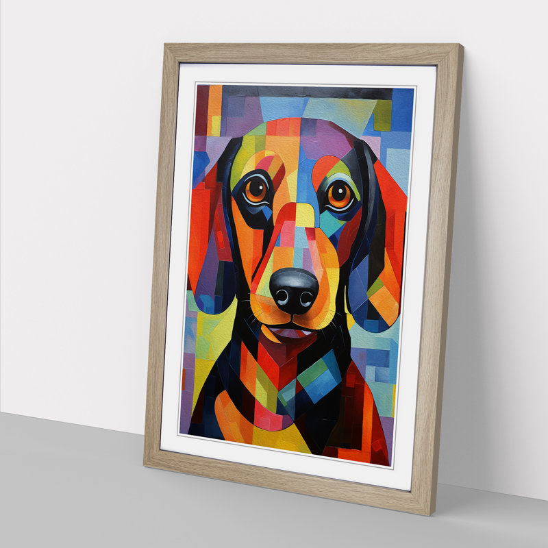 Single Picture Frame Print on Wood, Oak Framed, 34cm H x 25cm W
