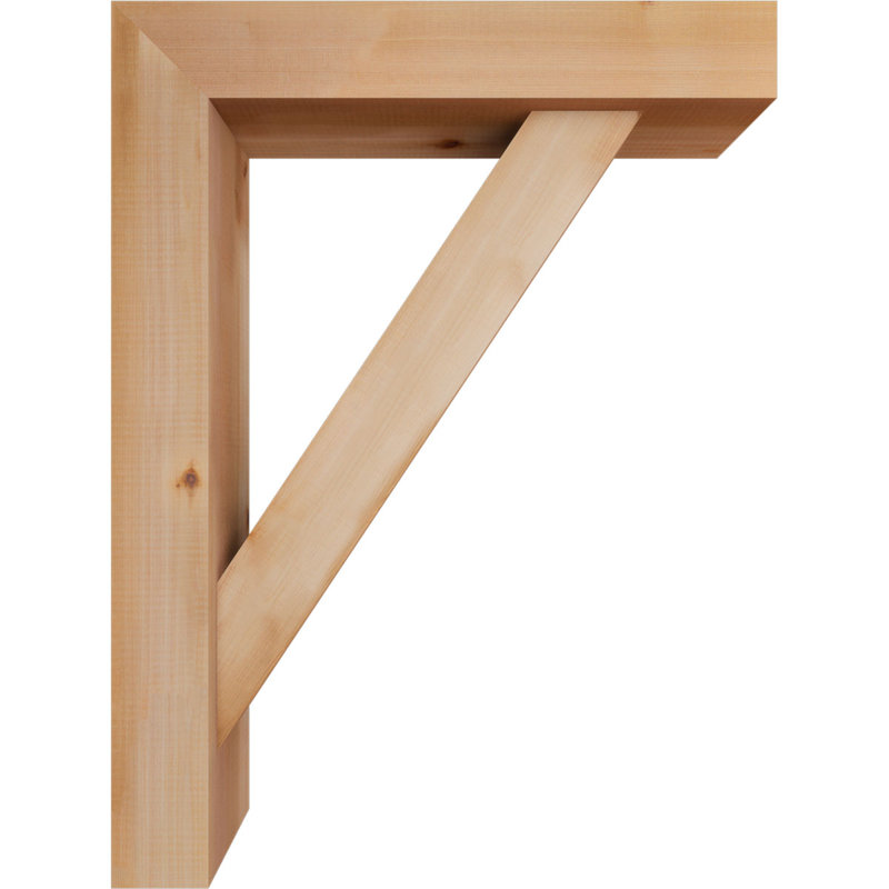 Traditional Block Bracket with Offset Brace, 32 x 24, 5 1/2"W Western Red Cedar (Smooth)