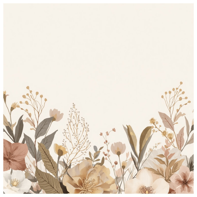 Rideaux de douche beige à motif floral extra longs, 70in W x 72in H