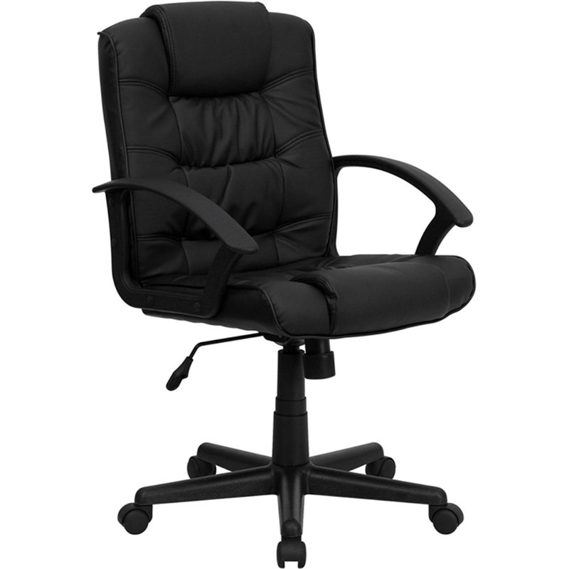 Mid-Back LeatherSoft Ripple &Accent Stitch Upholstered Swivel Office Chair