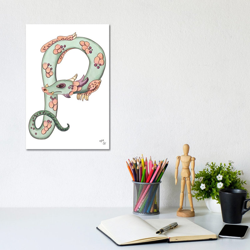 Monster Letter P by Might Fly Art & Illustration - Wrapped Canvas Print, 20.32 cm H x 30.48 cm W