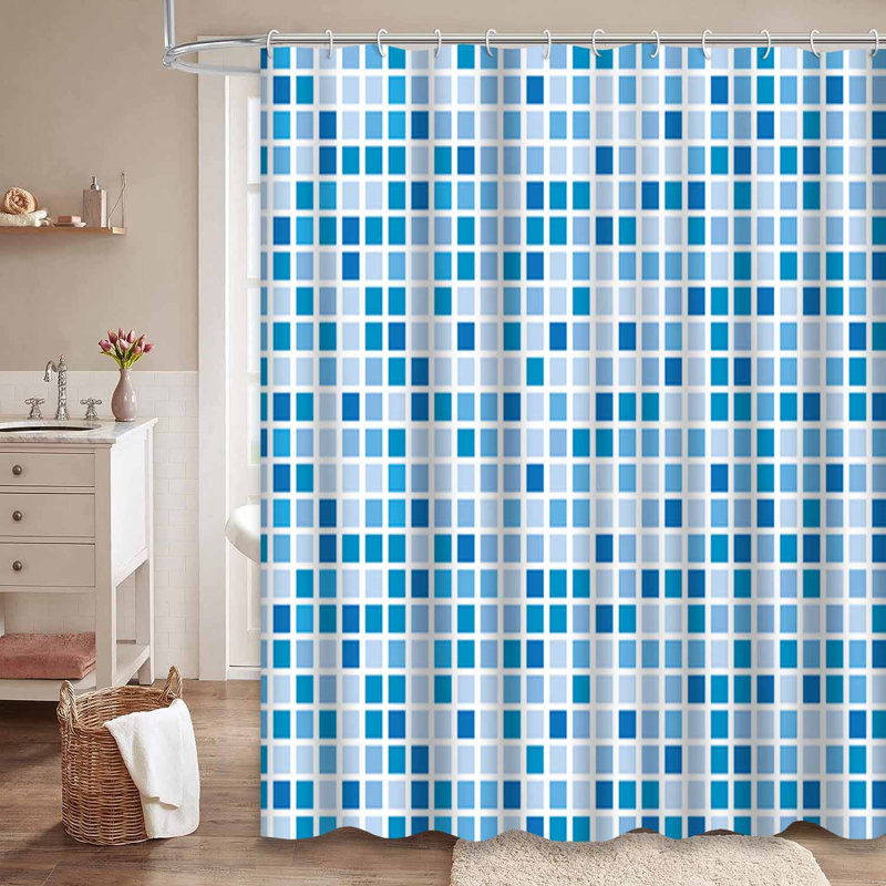 Rideau de douche abstrait à motifs abstraits avec 12 crochets, L 72 po x l 84 po