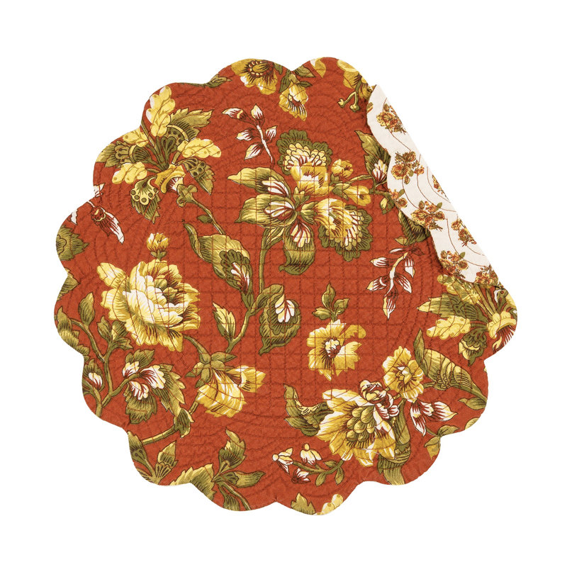 Leday Cotton Floral Round Placemat