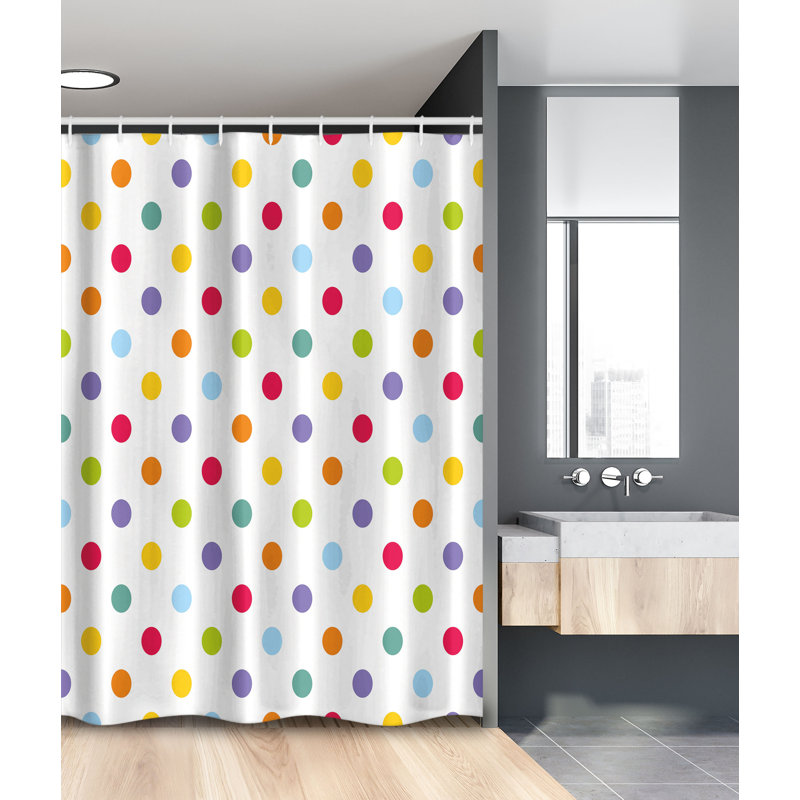 Geometric Shower Curtain with Hooks Included, 78" H x 54" W