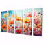 Warlick - art mural coquelicot pour le salon, 5 pièces-106155984