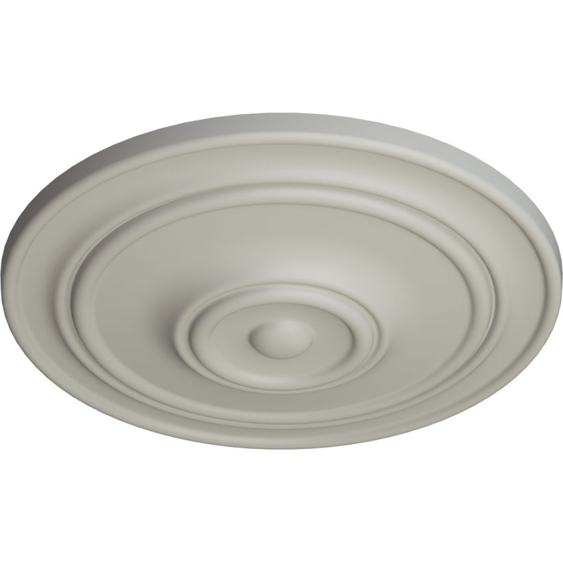 Médaillon de plafond classique Endurathane, 21 7/8 po x P 2 3/8 po (pour auvents jusqu'à 5 1/2 po), pot peint à la main de finition crème
