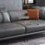 Coussin modulaire en cuir véritable gris foncé-1928947602