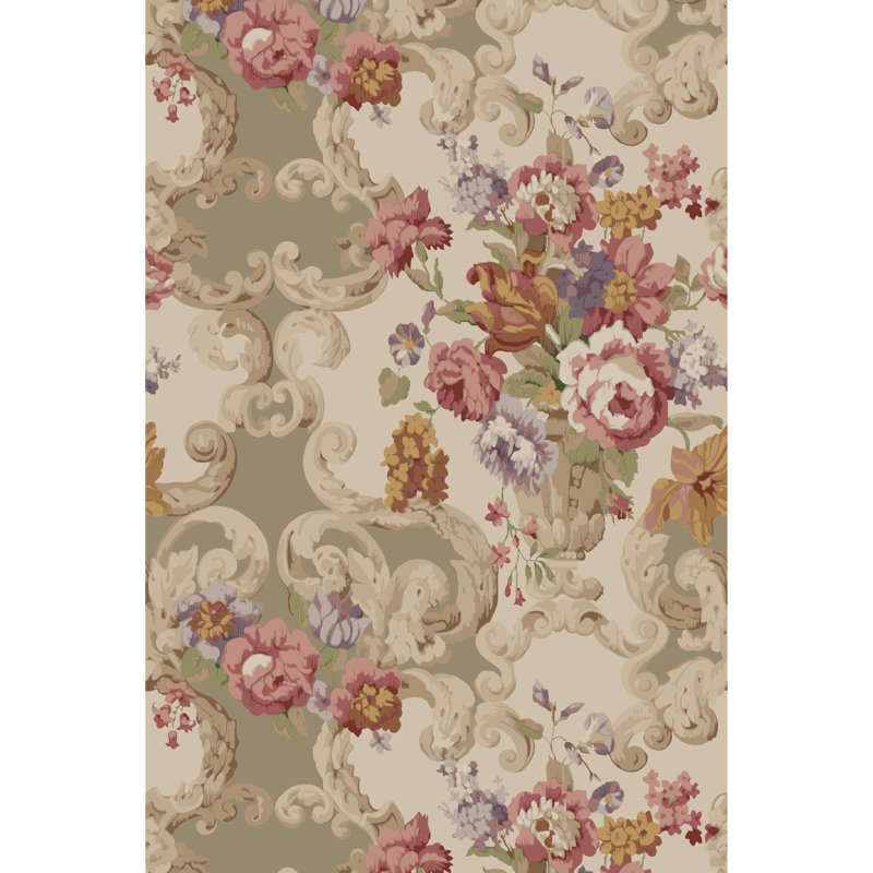 32.8' L x 27.56" W Smooth Wallpaper Roll, Red/Plum