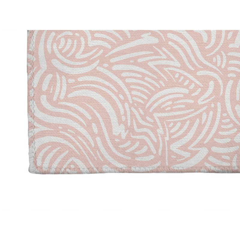 Tapis de cuisine Cozy Swirl, Rose, Rectangulaire 2 pi x 3 pi