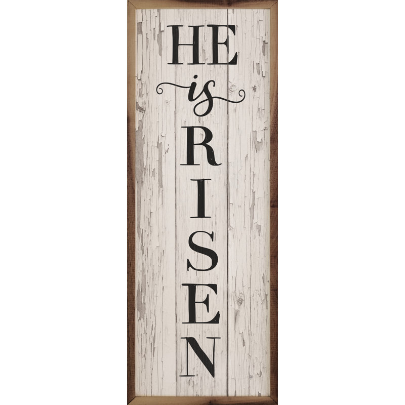 «He Is Risen Whitewash», L 12 po x H 36 po