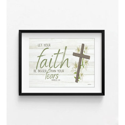 Let Your Faith Be Bigger Than Your Fears By Susie Boyer, Rustic Framed Hebrews 13:6 Print, Farmhouse Style Bible Verse Poster Print