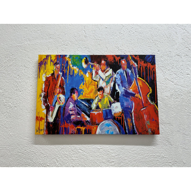 Reproduction d'art mural sur toile de musique de jazz abstraite imprimée, 1P, 19,8 po de hauteur x 27,6 po de largeur