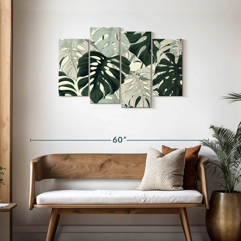 Feuilles Harnek Jungle Monstera, H 27 po x l 43 po